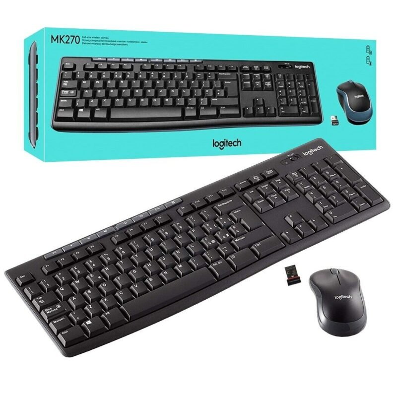 Ensemble Clavier et Souris Logitech MK270 Sans Fil Français AZERTY - Noir