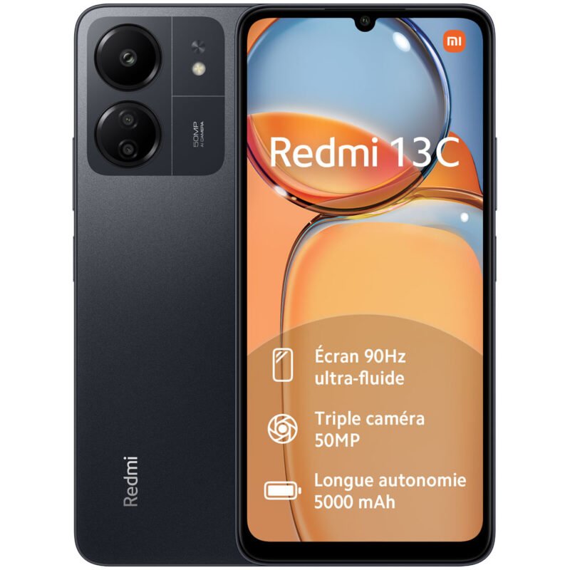Xiaomi Redmi 13C 4G - 256Go - Noir