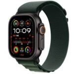 Apple Watch Ultra 2 GPS + Cellular 49 mm Titane Noir Bracelet Alpine Vert Foncé M