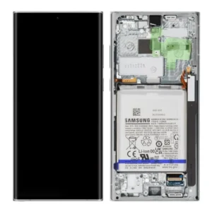 Écran LCD + Tactile Avec Cadre Samsung Galaxy S22 Ultra SM-S908B - GH82-27487C - Avec Batterie - Blanc