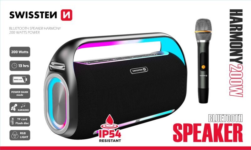 Swissten Harmony Haut-parleur Bluetooth - 52109020 - 200W - Noir