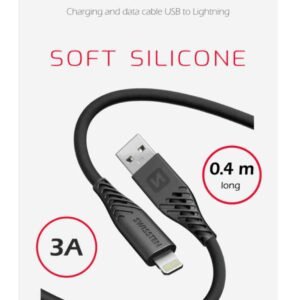 Swissten Soft Silicone Lightning to USB-A Cable - 71506518 - 0.4m - Noir