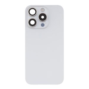 Vitre arrière iPhone 16 Pro Max  - Avec cadre de caméra + plaque de fer + aimant NFC- Blanc