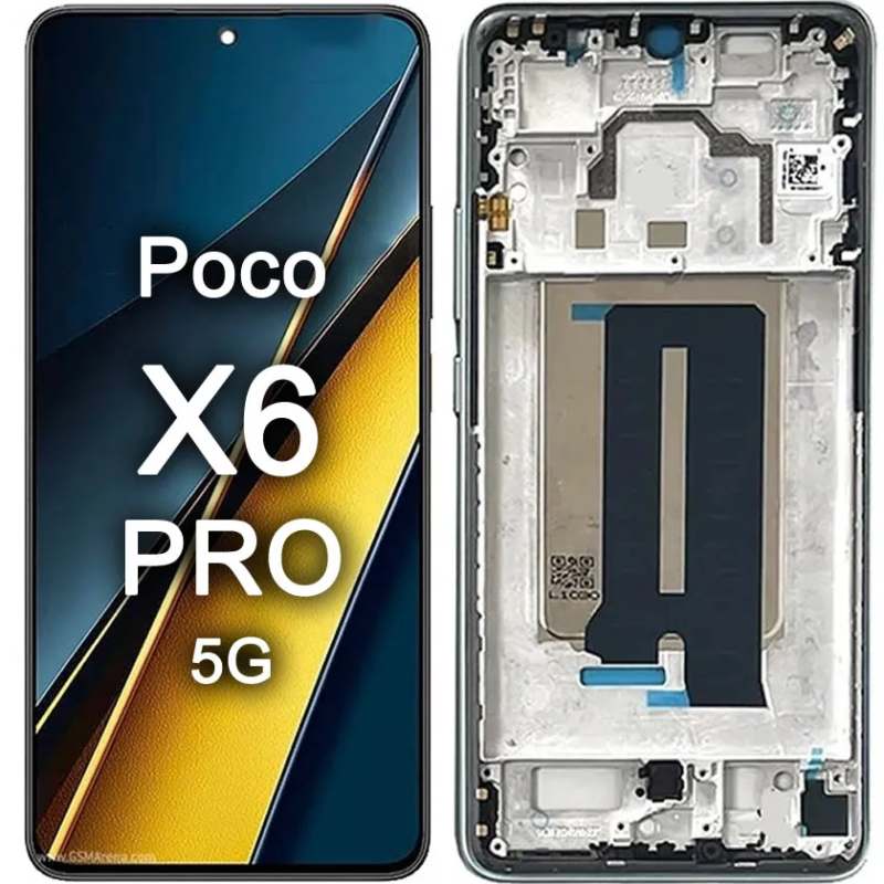 Écran LCD + Tactile Avec Cadre Xiaomi Poco X6 Pro 5G (2311DRK48G/2311DRK48I) - 560003N11A00 - Jaune
