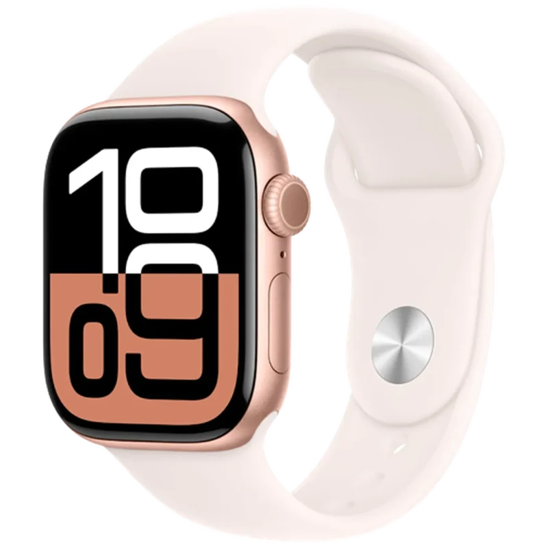 Apple Watch Series 10 42mm Or (Bracelet En Silicone Rose)