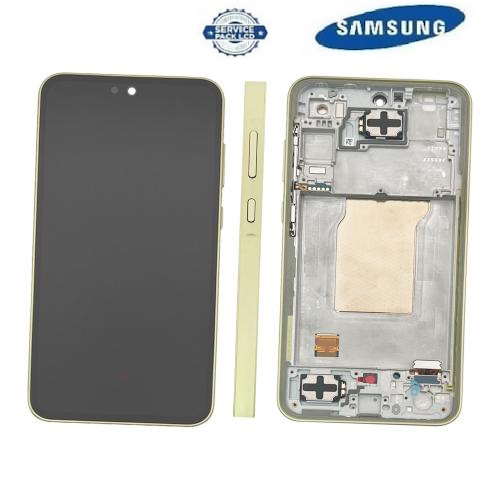 Samsung SM-A356B Galaxy A35 LCD Display + Touchscreen + Frame - GH82-34221D - Yellowc Écran LCD Tactile avec Cadre Samsung Galaxy A35 SM-A356B - GH82-34221D - Jaune - Original Service Pack