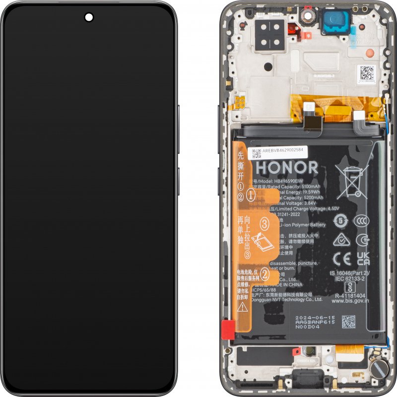 Écran LCD et tactile + cadre Honor 200 (ELI-AN00) - 0235AKHV - Noir 2 Écran LCD et tactile + cadre Honor 200 (ELI-AN00) - 0235AKHV - Noir