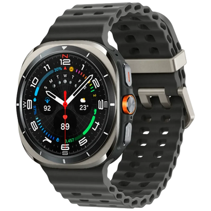 Samsung Galaxy Watch Ultra Titanium Argent (Bracelet En Silicone Gris)