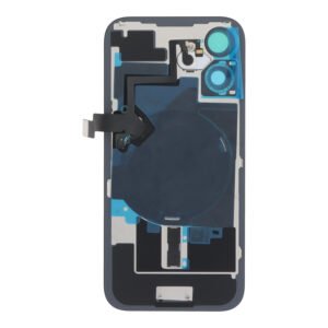 Cache arrière en verre iPhone 16 : avec cadre d'appareil photo, Plaque métallique, Nappe chargement sans fil et flash - Rose