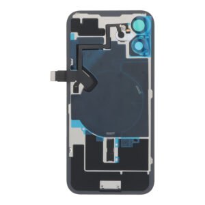 Cache arrière en verre iPhone 16 Plus : avec cadre d'appareil photo, Plaque métallique, Nappe chargement sans fil et flash - Teal Vert