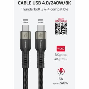 Câble de données vidéo USB-C 4.0 Swissten (240 W) - 72501203 - 0,5 mètre