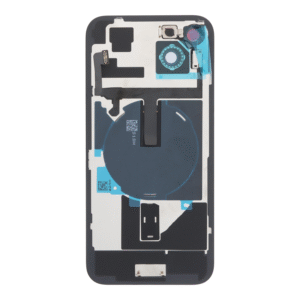 Cache arrière en verre pour iPhone 15 Plus (démontée) - Plaque métallique + Aimants NFC Magsafe + Nappe chargement sans fil / lampe torche - Vert