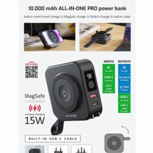 Powerbank Swissten All-in-One Pro - 22013978 - 10.000 mAh - Noir