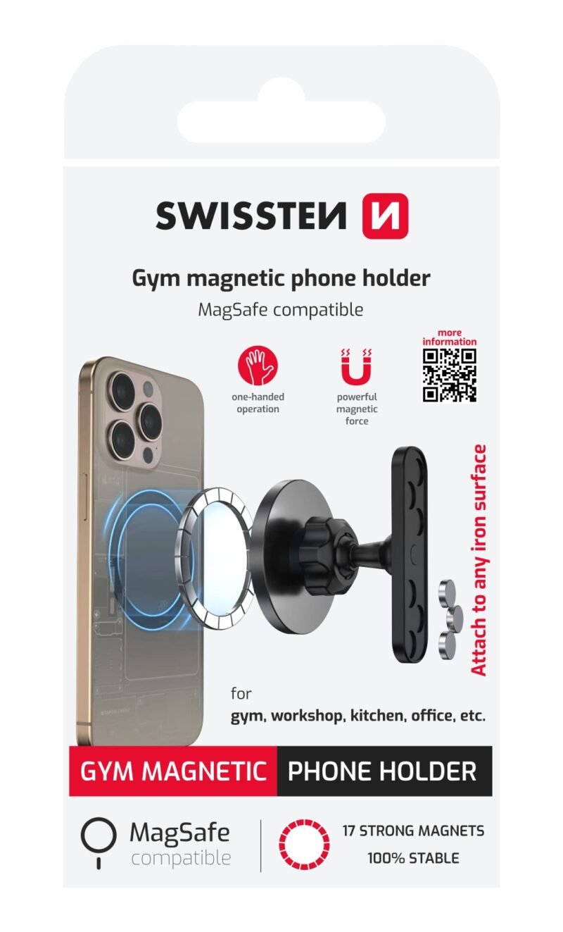 Support de téléphone magnétique pour salle de sport Swissten - 65010311 2 Support de téléphone magnétique pour salle de sport Swissten - 65010311