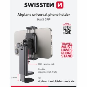 Support de téléphone universel pour avion Swissten - 65010313 - avec poignée à mâchoires