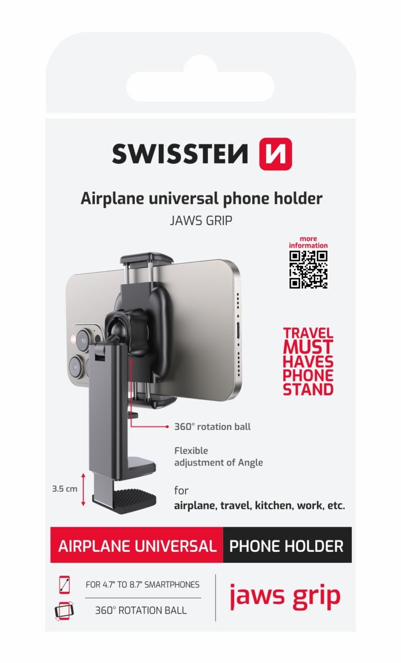 Support de téléphone universel pour avion Swissten - 65010313 - avec poignée à mâchoires 2 Support de téléphone universel pour avion Swissten - 65010313 - avec poignée à mâchoires