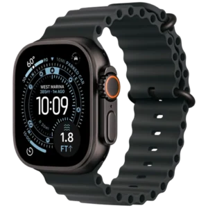 Apple Watch Ultra 3 GPS + Cellular, Boîtier en titane noir de 49 mm, Bracelet Océan noir