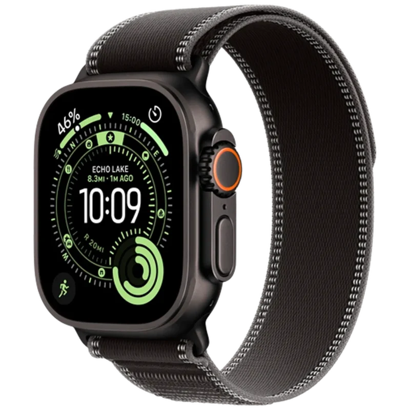 Apple Watch Ultra 3 49mm Noir Boucle trail Noir/charbon M/L