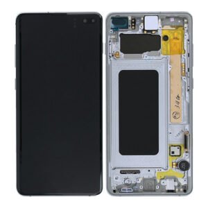 Écran LCD Tactile avec Cadre pour Samsung Galaxy S10 Plus (G975F) - GH82-18849G/GH82-18834G - (Self-Assembled) - Argent