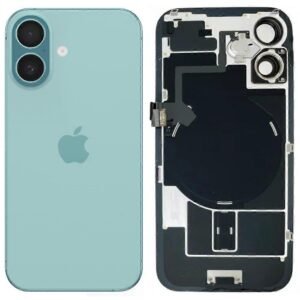 Cache arrière iPhone 16 Plus - Démonté - Flash Light Flex + Aimants Magsafe + Câble de chargement sans fil - Vert sarcelle