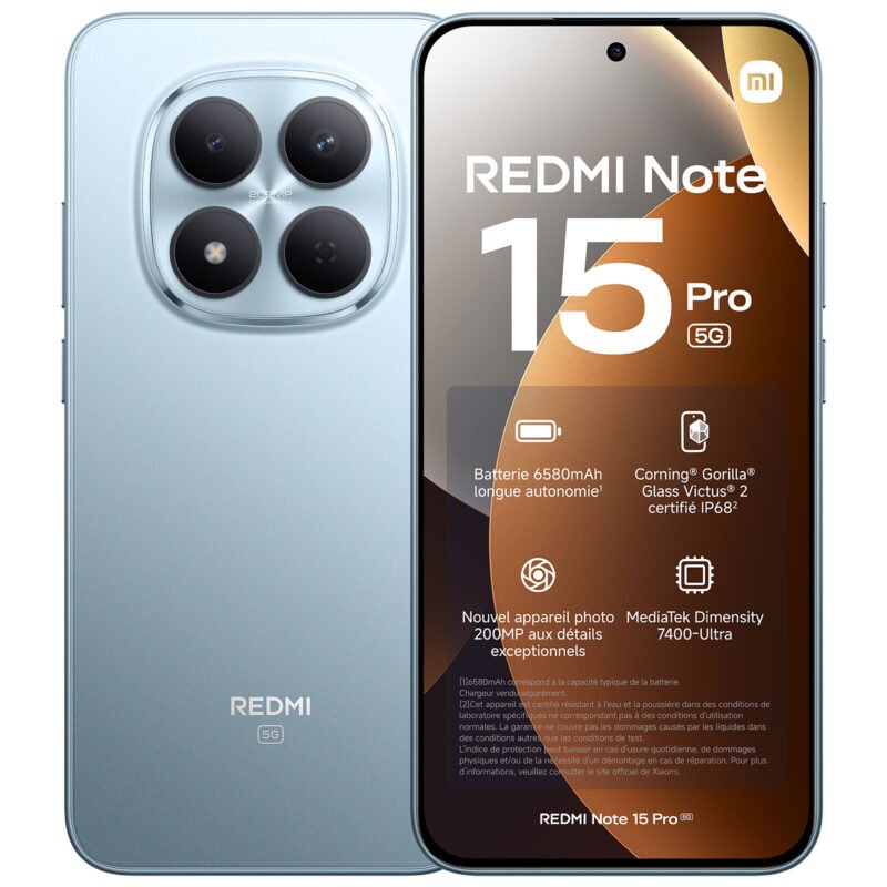 Xiaomi Redmi Note 15 Pro 5G 8Go/256Go Bleu