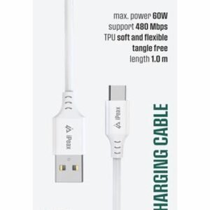 Câble iPeax USB-C vers USB-A - 90010117 - 1,5 mètre - Blanc
