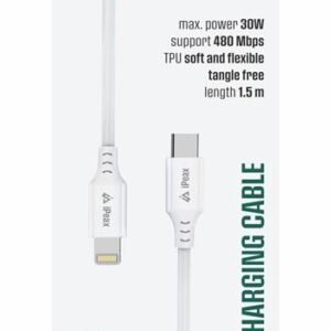 Câble iPeax USB-C vers Lightning - 90010115 - 1,5 mètre - Blanc