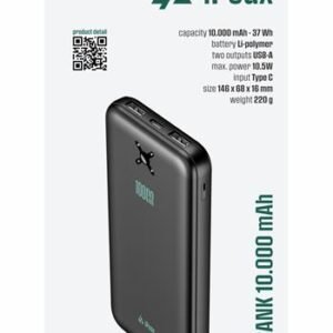 Batterie externe iPeax 10,5 W double USB-A - 90010118 - 10 000 mAh - Noir