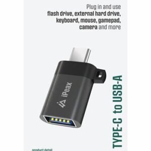 Adaptateur OTG iPeax USB-C vers USB-A (femelle) - 90010141 - Noir