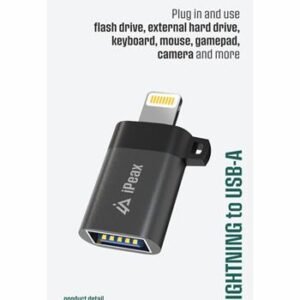 Adaptateur OTG iPeax Lightning vers USB-A (femelle) - 90010142 - Noir