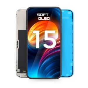 Écran LCD + tactile iPhone 15 - REPART ULTRA - Soft OLED - IC Removable - Noir