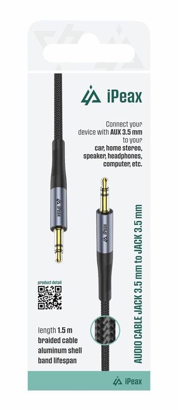 iPeax Cable Jack 3,5 mm (mâle) vers 3,5 mm (mâle) - 90010140 - 1,5 mètre - Noir 2 iPeax Cable Jack 3,5 mm (mâle) vers 3,5 mm (mâle) - 90010140 - 1,5 mètre - Noir