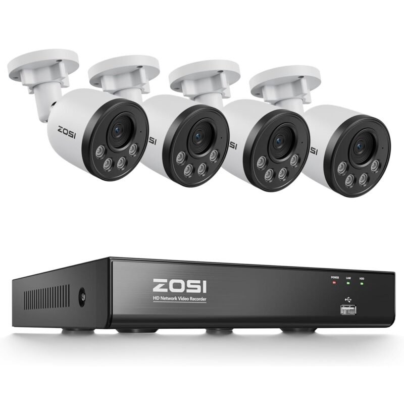 ZOSI 4K 8CH Kit Vidéo Surveillance PoE pour Extérieure