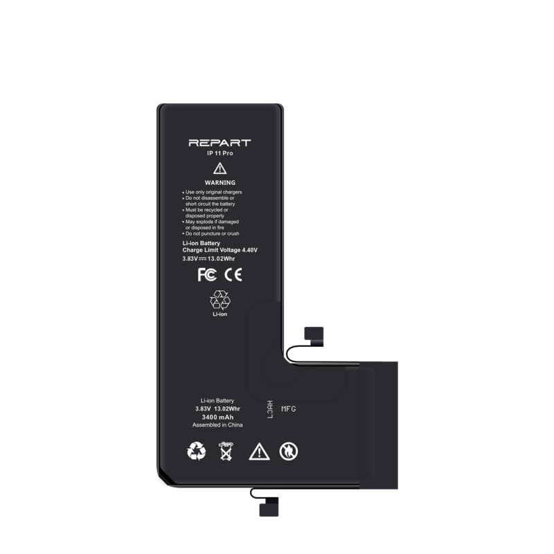 Batterie iPhone 11 Pro - REPART PRIME - Haute capacité - 3400 mAh